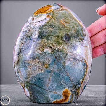 Ocean Jasper vrijvorm met druse – Uniek uit Madagaskar -