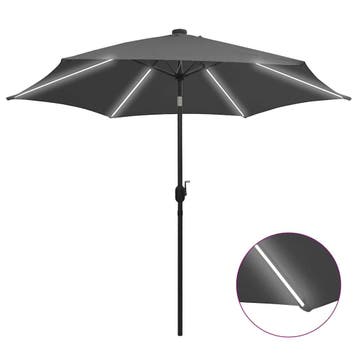 vidaXL Parasol met LED-verlichting en aluminium paal 300 cm, Verzenden, Nieuw