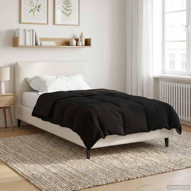 vidaXL Winter Duvet Gekwilt Zwart 135 x 200 cm Microvezel, Huis en Inrichting, Slaapkamer | Beddengoed, Nieuw, Verzenden