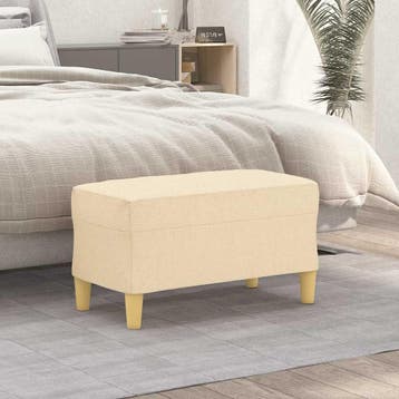 vidaXL Bankje 70x35x41 cm stof crèmekleurig, Verzenden, Nieuw