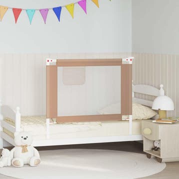 vidaXL Bedhekje peuter 100x25 cm stof taupe, Verzenden, Nieuw
