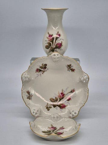 Harnas - Rosenthal Classic Rose – Confektieschaal met vaas –
