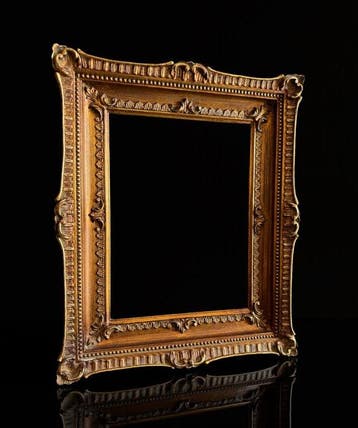 Lijst - Museaal - Gegraveerd met voluut - Hout - Composiet, Antiek en Kunst