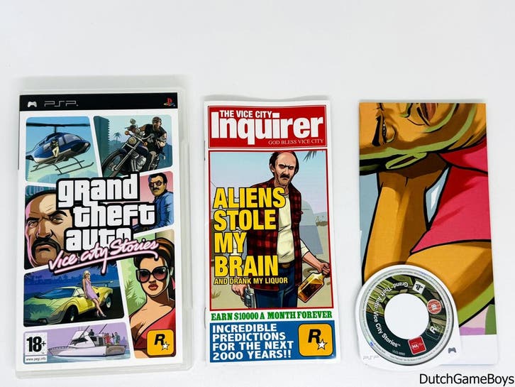 PSP - Grand Theft Auto - Vice City Stories + Map - English, Games en Spelcomputers, Spelcomputers | Sony PSP, Gebruikt, Verzenden