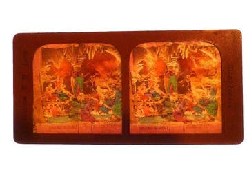 Diablerie tissue stereoview by publisher EH Paris - Chateaux