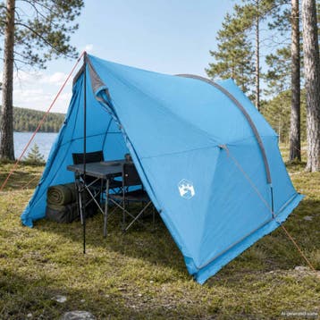 vidaXL Tent met waterdicht zeil Blauw 185T Polyester met PU, Caravans en Kamperen, Verzenden, Nieuw