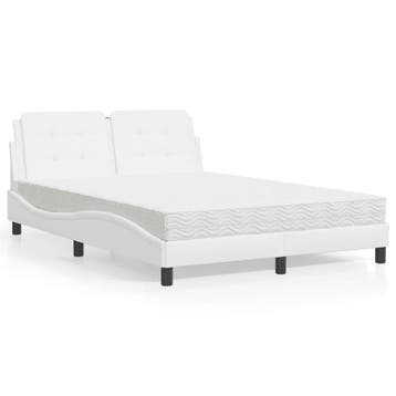 vidaXL Bed met matras Zadar kunstleer wit 140x200 cm, Verzenden, Nieuw