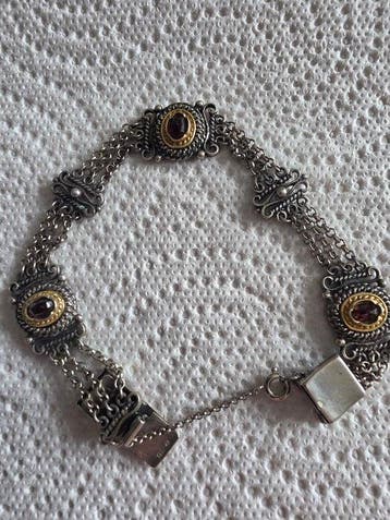 Zonder minimumprijs - Parure Zilver Granaat - Granaat -