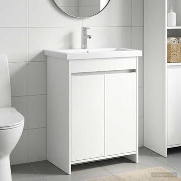 vidaXL Badkamermeubel Set Wit 61 x 40 x 84,5 cm Bewerkt hout, Verzenden