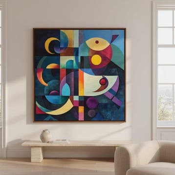 Karla Moon - Armonía Geométrica Vibrante XL - No RESERVE, Antiek en Kunst