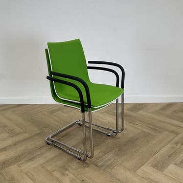 Casala Onyx II vergaderstoel/sledestoel, wit - groen, Maison & Meubles
