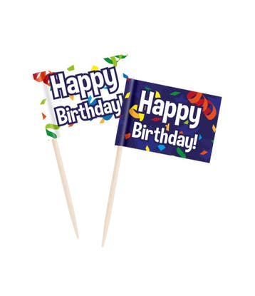 Happy Birthday Cocktailprikkers, Verzenden, Nieuw