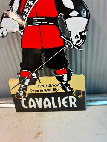 Vintage contour reclamebord “Cavalier” – Fine Shoe Dressings