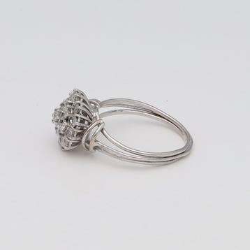 Bague - 18 carats Or blanc Diamant (Naturelle), Handtassen en Accessoires, Ringen, Nieuw