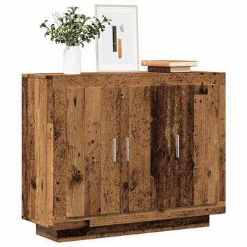 vidaXL Dressoir 92x35x75 cm bewerkt hout oud houtkleurig, Verzenden, Nieuw