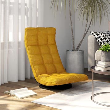 vidaXL Vloerstoel draaibaar stof mosterdgeel, Maison & Meubles, Chaises, Verzenden