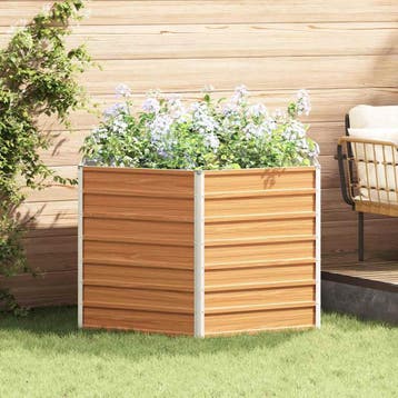 vidaXL Verhoogde Tuinbak Lichtbruin 129 x 129 x 77 cm, Verzenden