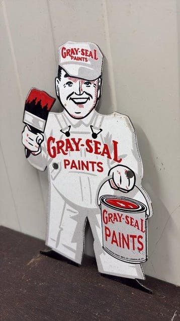 Gray-Seal Paints – Vintage contour reclamebord schilder -