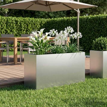 vidaXL Plantenbak zilver 100 x 30 x 50 cm Gegalvaniseerd, Verzenden, Nieuw