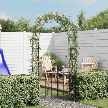 vidaXL Rozenboog met hekjes 230 cm, Verzenden