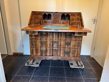 Settle (zitbank met hoge leuning) - Eik, Wortelnotenhout