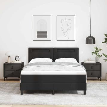 vidaXL Boxspring bed met matras Zwart 160 x 200 cm Kunstleer, Verzenden, Nieuw