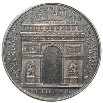 Frankrijk. Silver medal Louis Philippe I. Inauguración del