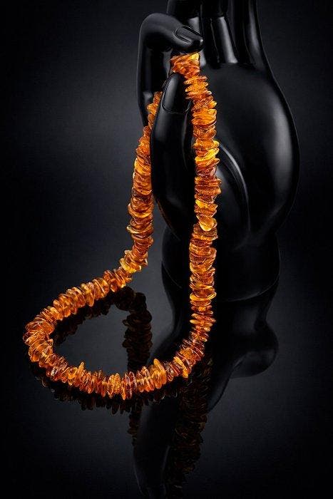 Barnsteen - Authentic Baltic Amber Necklace – Freeform Chips, Antiquités & Art, Curiosités & Brocante