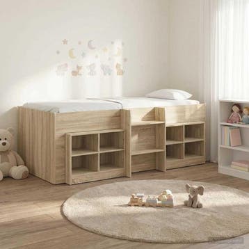vidaXL Loft Bed Frame met Kast 3 st Sonoma Eiken Bewerkt, Verzenden, Nieuw