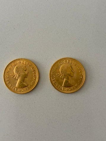 Verenigd Koninkrijk. Elizabeth II. Sovereign 1963 (2 monete)
