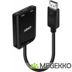 Lindy 38433 video kabel adapter DisplayPort 2 x HDMI, Computers en Software, Verzenden, Nieuw