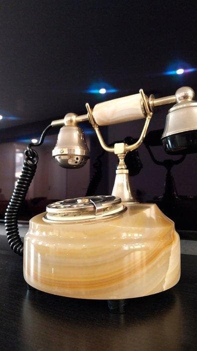 Telmar - Téléphone analogique - Onyx, Laiton, Antiquités & Art, Art | Objets design