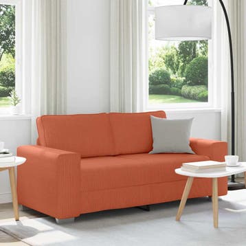 vidaXL Loveseat Sofa Rood Oranje 180x77x82 cm Corduroy Stof, Verzenden