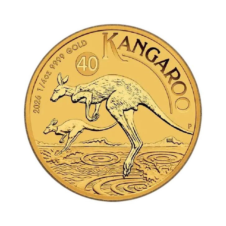 Gouden Kangaroo munt 2026 1/4 troy ounce, Timbres & Monnaies, Métaux nobles & Lingots