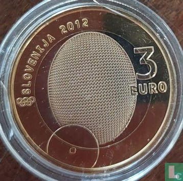 Slovenië 3 euro 2012 (PROOF) 100th anniversary of the fi.., Verzenden, Overige landen, Overige waardes, Losse munt