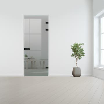Glazen binnendeur XL voor stomp kozijn zwart beslag-Grijs ge, Bricolage & Construction, Verzenden