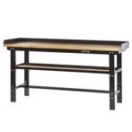 Werkbank 200 cm met hardhouten blad en opzetrand - zwart, Ophalen of Verzenden, Nieuw