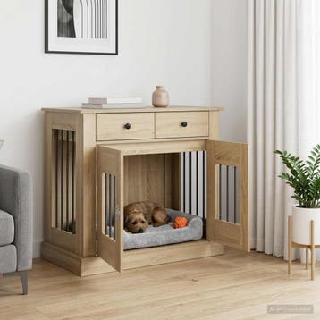 vidaXL Hond kennel meubel Sonoma Eiken 90 x 47,5 x 80 cm, Verzenden