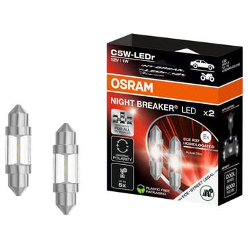 Osram C5W Night Breaker LED ECE 6000K – 2 stuks, Verzenden, Nieuw