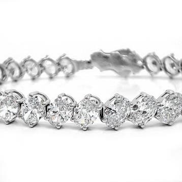 Armband - 14 karaat Witgoud - 18.70ct. tw. Diamant