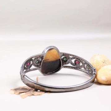 Zonder minimumprijs - Armband Vintage Art Deco ruwe ronde, Nieuw