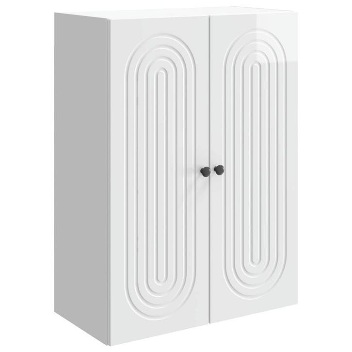 vidaXL Wandkast Hoogglans Wit 66 x 34,5 x 90 cm Bewerkt hout, Huis en Inrichting, Kasten | Overige, Nieuw, Verzenden