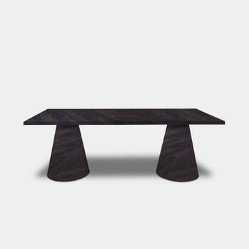 Tafel Boomstam Eikenhout  Set Kegelpoot  280x100, Nieuw
