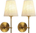 Wandlampen set 2x Messing Goud | -29% Retour deal | Sla toe!, Huis en Inrichting, Verzenden, Nieuw, Stof, Vintage/Retro