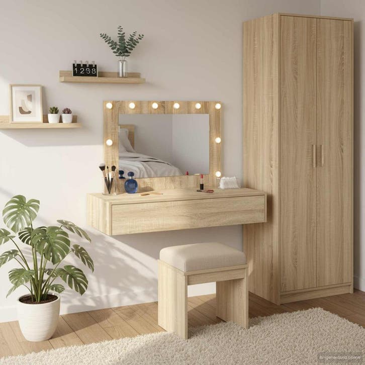 vidaXL Kaptafel Bruin 100 x 40 x 70 cm Bewerkt hout, Maison & Meubles, Tables | Coiffeuses, Envoi