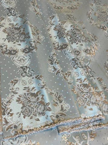 Meubelstof - 2.8 m - 3 m - San Leucio azuurblauw