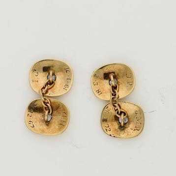 Manchetknopen - 14 karaat Geel goud - 0.40ct. tw. Diamant