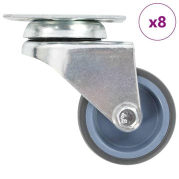 vidaXL 8 st Zwenkwielen dubbel 50 mm, Verzenden
