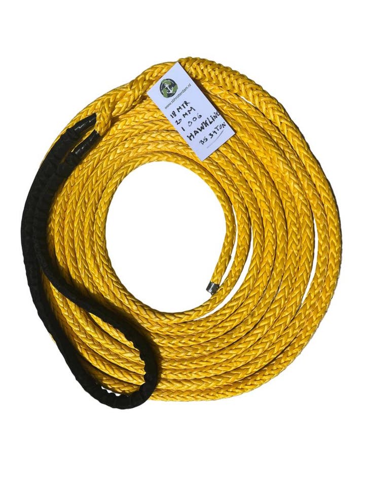Hawk-Line Touw HMPE 18 MTR 20 MM 34 TON 1 bekleed Oog NIE..., Sports nautiques & Bateaux, Navigation professionnelle, Envoi