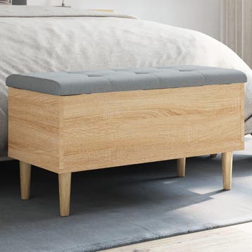 vidaXL Opbergbankje 82x42x46 cm bewerkt hout sonoma, Verzenden, Nieuw